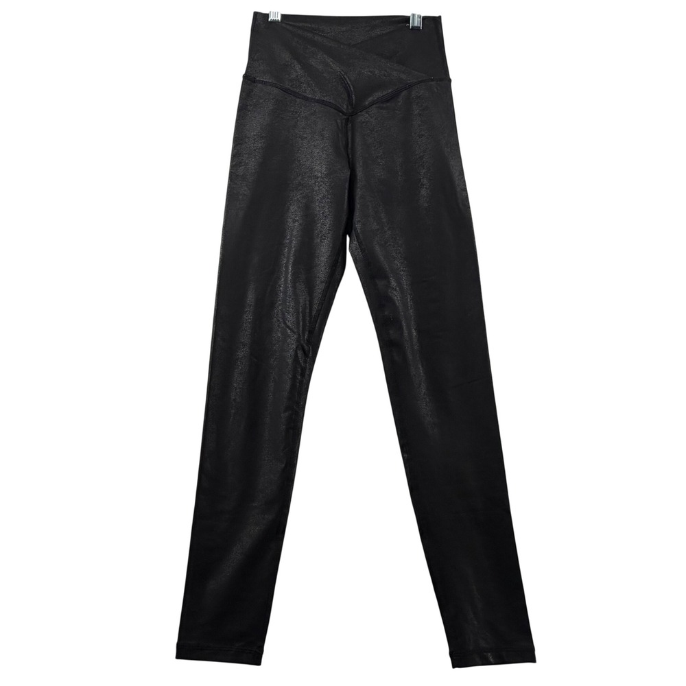Offline Aerie Faux Leather The Hugger Mid Rise Crackle Leggings Womens Medium